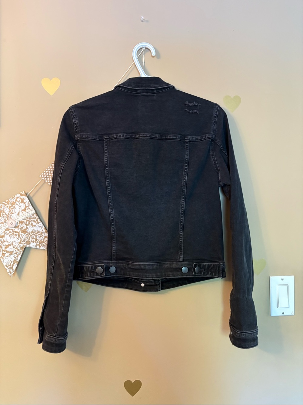 EDC Distressed Black Denim Jacket | Size S - Picture 13 of 13